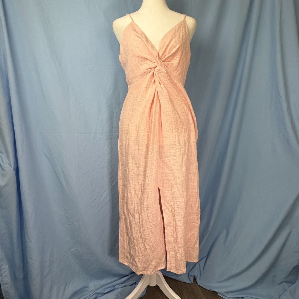 BB Dakota by Steve Madden Heaven Gauze Dress Womens 8 Pink Salt Sweetheart Neck
